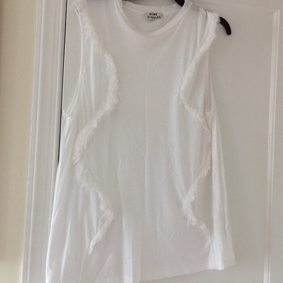 Acne Studios Zone Fringe Sleeveless Tee - Picture 6 of 9